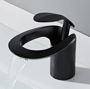 Matte black single hole single handle bathroom faucet