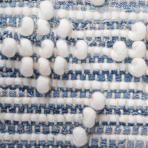 Close up of Handwoven Recycled Denim.