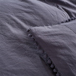 Gray wrinkled pillow covers.
