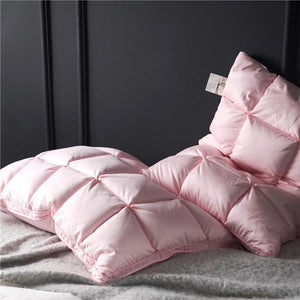Set of 2 goose down filling Giancarlo Pillows in pink color.