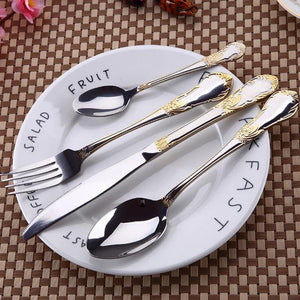 Four pieces of Elizabeth Silver Stainless Steel Flatware Set.