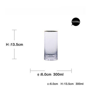 Golden Rim Clear Water Glass style A.