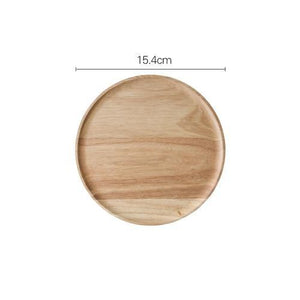 Nordic Style Retro Wooden Cake Plate & Glass