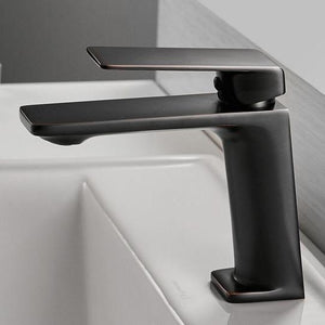 Mary Single-Hole Bathroom Faucet in black color.