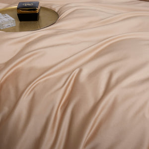 Apricot Grace Silk Duvet Cover Set (Premium Egyptian Cotton) 600TC