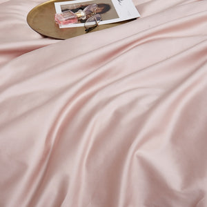 PeachPuff Grace Silk Duvet Cover Set (Premium Egyptian Cotton) 600TC