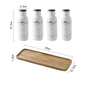 Maci 8-Piece Spice Ceramic Jar With Wooden Lid