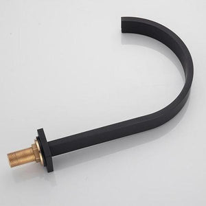 Side vew of Paul Dual-Handle Three-Hole Bathroom Faucet in black color.