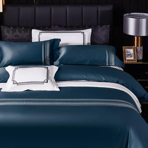 Evelyn 1000TC duvet cover set, made of Egyptian Cotton featuring long staple in regal color.