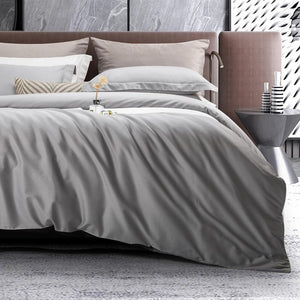 Front view of Juana Comforter Set in light gray color.