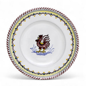 ORVIETO RED ROOSTER SIMPLE: Pasta/Soup Rimmed Bowl Plate