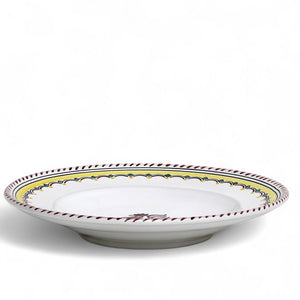 ORVIETO RED ROOSTER SIMPLE: Pasta/Soup Rimmed Bowl Plate