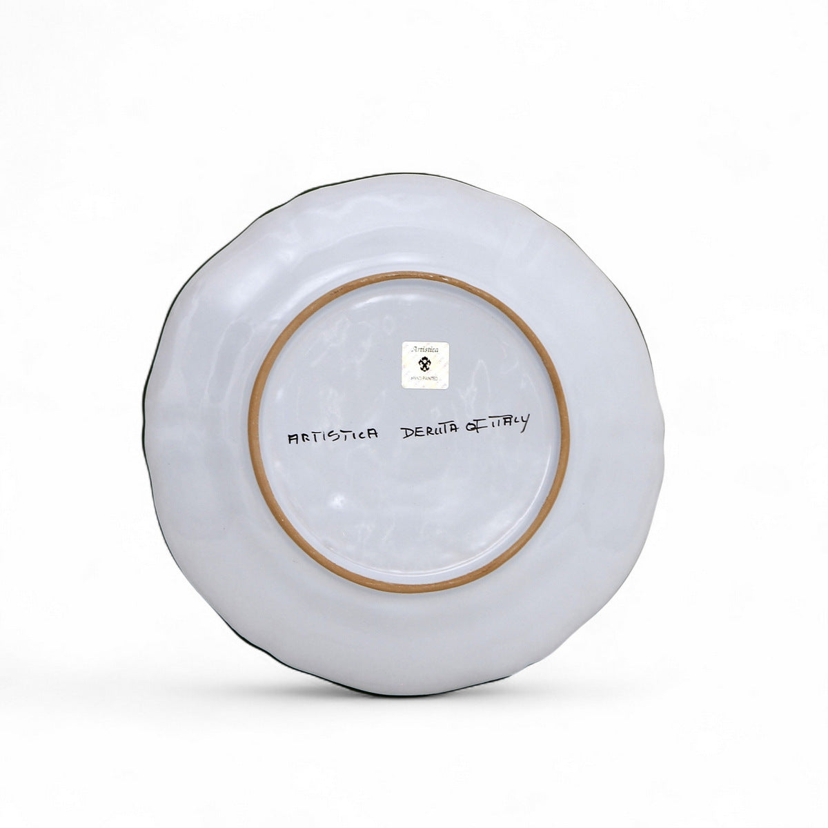 FAENZA-CARNATION: Scalloped salad plate WHITE CENTER (8'' Diam.)