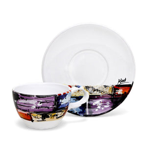 MODERNA: Coffee/Tea Cup and Saucer - Crisalide Design by L. Centinaro