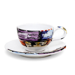 MODERNA: Coffee/Tea Cup and Saucer - Crisalide Design by L. Centinaro