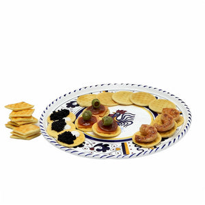 ORVIETO BLUE ROOSTER: Deruta Pizza Plate - Cake or Cheese Platter