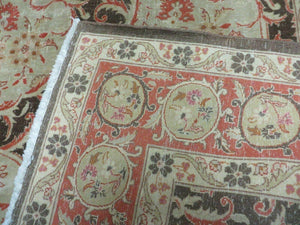 6' X 8' Vintage Handmade Pakistan Floral Oriental Wool Rug Details Organic Nice