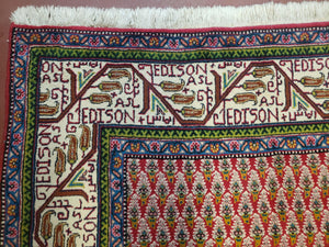 6x9 Finely Woven Turkish Tribal Rug, Boteh/Paisley Pattern, Red & Beige Area Rug, Vintage Wool Carpet, Entryway Rug, Hand-Knotted Foyer Rug