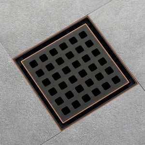 Oil rubbered bronze brass shower drain 4 or 8 inch  with ABS base