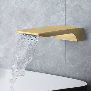 Waterfall Wall-mount pressure balance Bath Tub Filler Faucet Brushed Gold