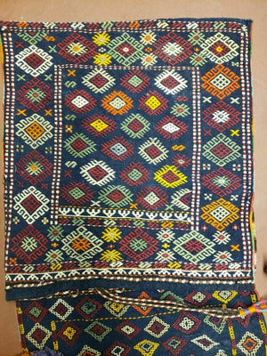 2' X 4' Handmade Turkish Tribal Kilim Wool Rug Double Saddle Bag Khorjin Nice