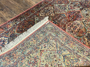Karastan Multicolor Panel Kirman Rug #717, Wool Karastan Rug 5.9 x 9, Vintage Multipanel Kirman, Original Karastan Collection 700 Series