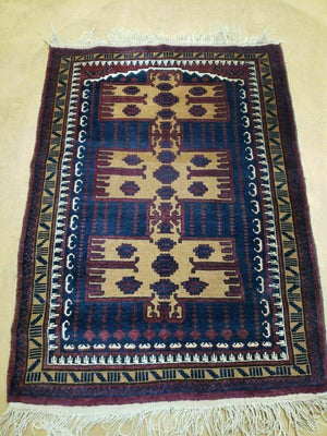 3' X 4' Vintage Handmade Balouchi Balouch Tribal Wool Rug Nice