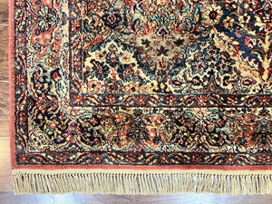 Karastan Rug 5.9 x 9, Multicolor Panel Kirman Rug #717, Wool Original Karastan Collection 700 Series, Vintage Karastan Area Rug