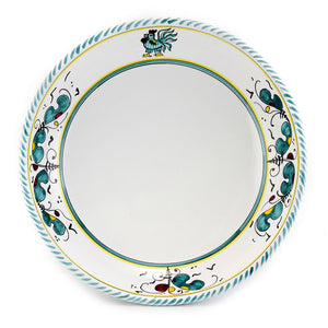 ORVIETO GREEN ROOSTER: Risotto/Pasta/Cioppino round shallow coupe bowl