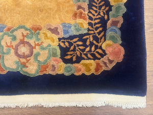 Chinese Wool Rug 3x5, Vintage Carpet, Handmade