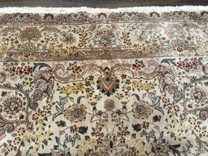 Sino Persian Rug 8x12, Wool & Silk, Traditional Elegant Carpet, Fine 200 KPSI