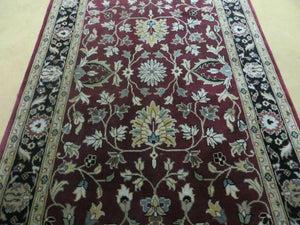 4' X 6' Handmade Finely Knotted Indian Agra Pattern Wool Rug Nice