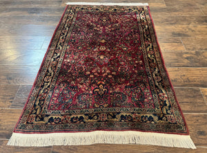 Persian Sarouk Rug 3x5, Antique Persian Carpet