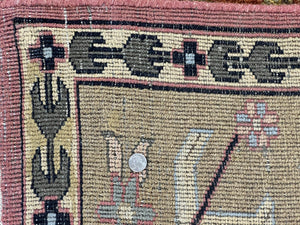 Large Turkish Rug 10x17, Oversized Palace Sized Vintage Handmade Oriental Carpet, Wool Oushak Rug, Light Red
