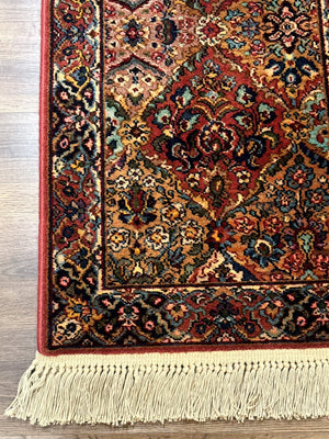 Karastan Rug 2x4 Multicolor Panel Kirman #717, Original 700 Series, Wool Pile Vintage Discontinued