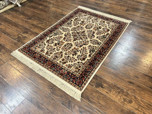 Karastan Rug 4x6, Karastan Ivory Sarouk #760 Wool Carpet, Vintage Original Collection 700 Series Discontinued, Floral Oriental Rug