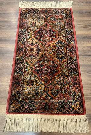 Karastan Rug 2x4 Multicolor Panel Kirman #717, Original 700 Series, Wool Pile Vintage Discontinued