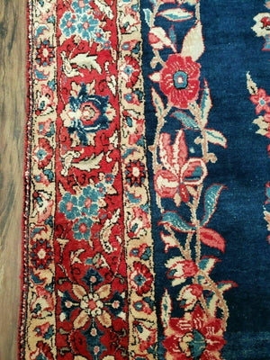 4' X 7' Vintage Handmade Turkish Wool Rug Flowers Birds Tree Of Life Blue Red