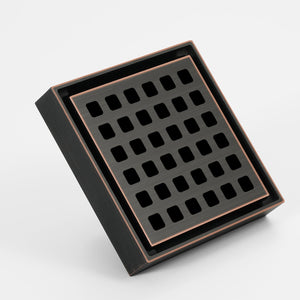 Oil rubbered bronze brass shower drain 4 or 8 inch  with ABS base