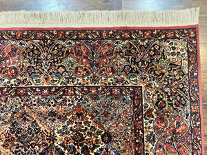 Karastan Multicolor Panel Kirman Rug #717, Wool Karastan Rug 8' 8" x 12', Vintage Multipanel Kirman, Original Karastan Collection 700 Series