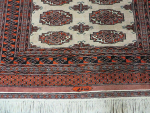 4' X 6' Vintage Handmade Bokhara Turkoman Pakistan Wool Rug Carpet Nice