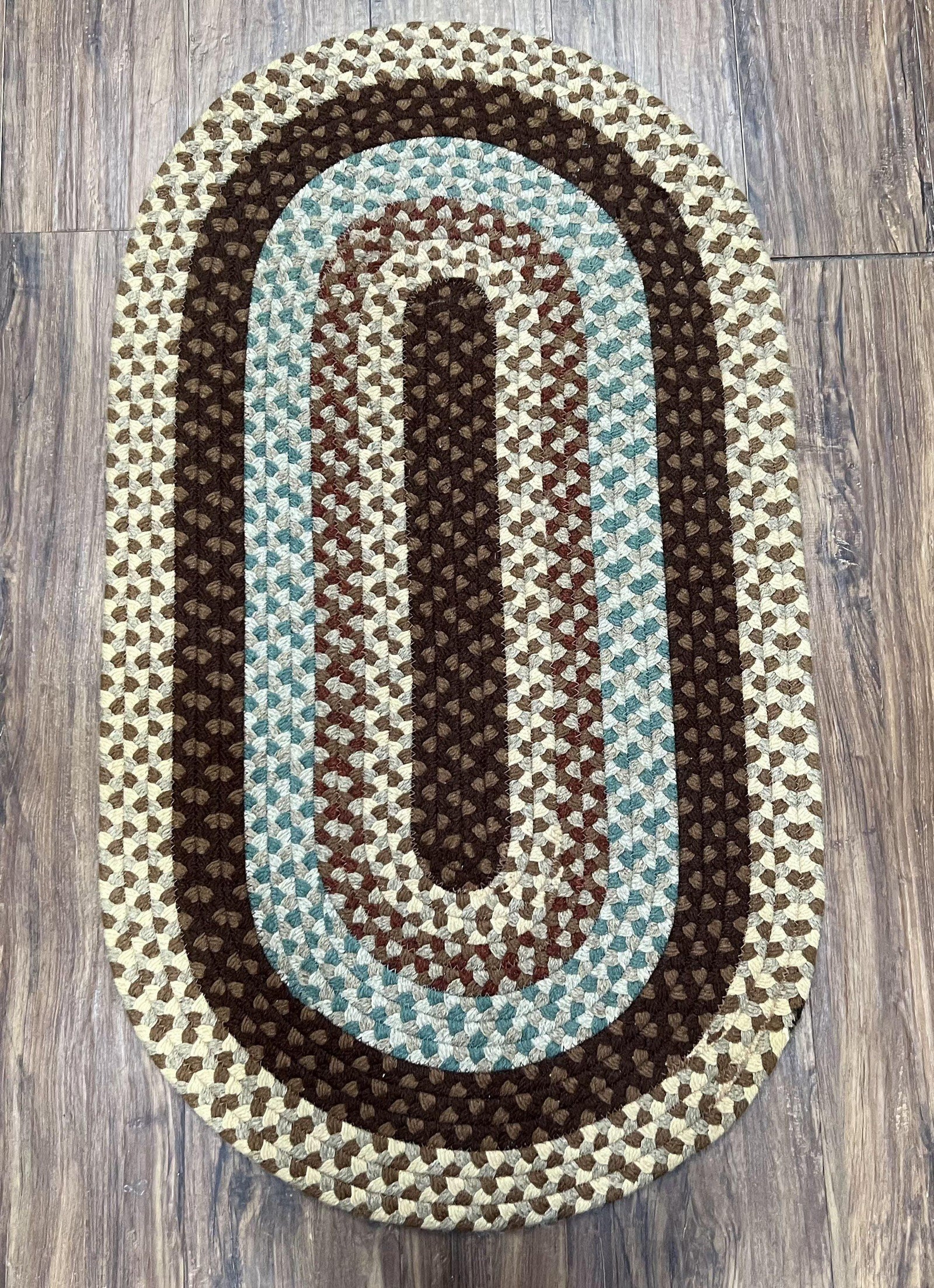 American Braided Rug 2x4 ft Oval Rug, Multicolor Oval Rug, Oval Braided Rug, Hand Woven, Vintage Braided Rug, Small Braided Rug