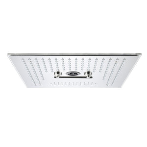 Flushed Mounted Brushed Nickel 16'' x 16'' Shower Head: Featuring 64 LED Lights, Music, Rainfall, Waterfall, Mist, 360 Degrees Rotation, and Hydro Jet Technology
