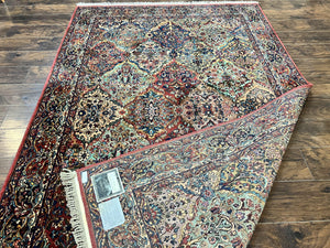 Karastan Multicolor Panel Kirman Rug #717, Wool Karastan Rug 5' 9" x 9', Vintage Multipanel Kirman, Original Karastan Collection 700 Series