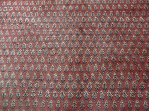 7' X 9' Vintage India Oriental Paisley Handmade Wool Rug Red Vegetable Dyes