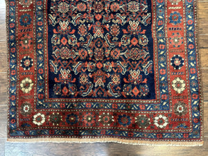 Antique Persian Tribal Rug 4x6, Kurdish Rug