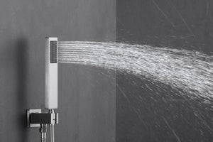 12" Brushed Nickel Thermostatic Shower Faucet: 3-Way Control, LED, Bluetooth Music, Regular Head