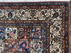 Persian Bakhtiari Rug 10x14, Multicolor Khesti Panel Design