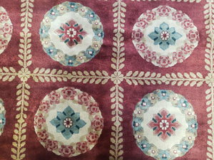 Nepalese Aubusson Panel Rug 6x9, Red & Ivory Soft Plush Tibetan Pile Rug, Wool Hand-Knotted Carpet, 6 x 9 Elegant Area Rug, Office Room Rug