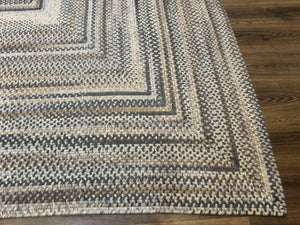 Large American Braided Rug 10x13, Multicolor, Vintage Braided Carpet, Rare Size